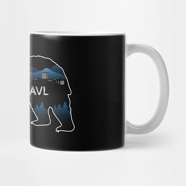 I Love AVL - Black Bear Cityscape - BlackBG 25 by AVL Merch